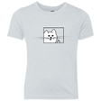 T-Shirts Heather White / YXS Feline Flip Youth Triblend T-Shirt