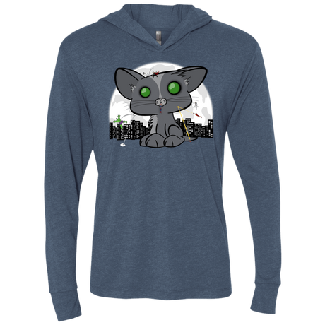 T-Shirts Indigo / X-Small Felinity War Triblend Long Sleeve Hoodie Tee