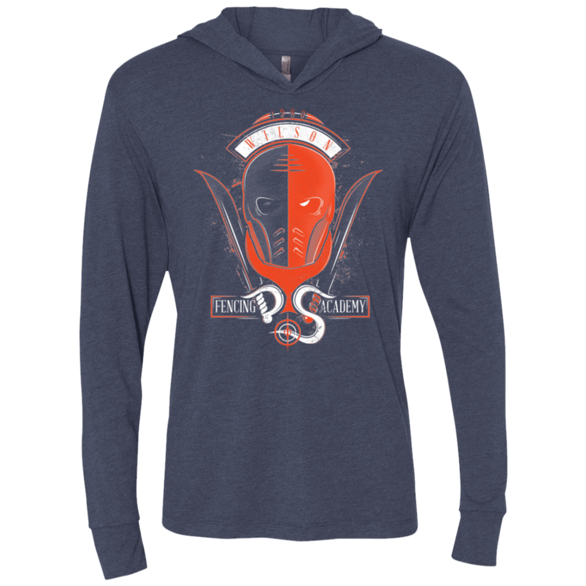 T-Shirts Vintage Navy / X-Small Fencing Academy Triblend Long Sleeve Hoodie Tee