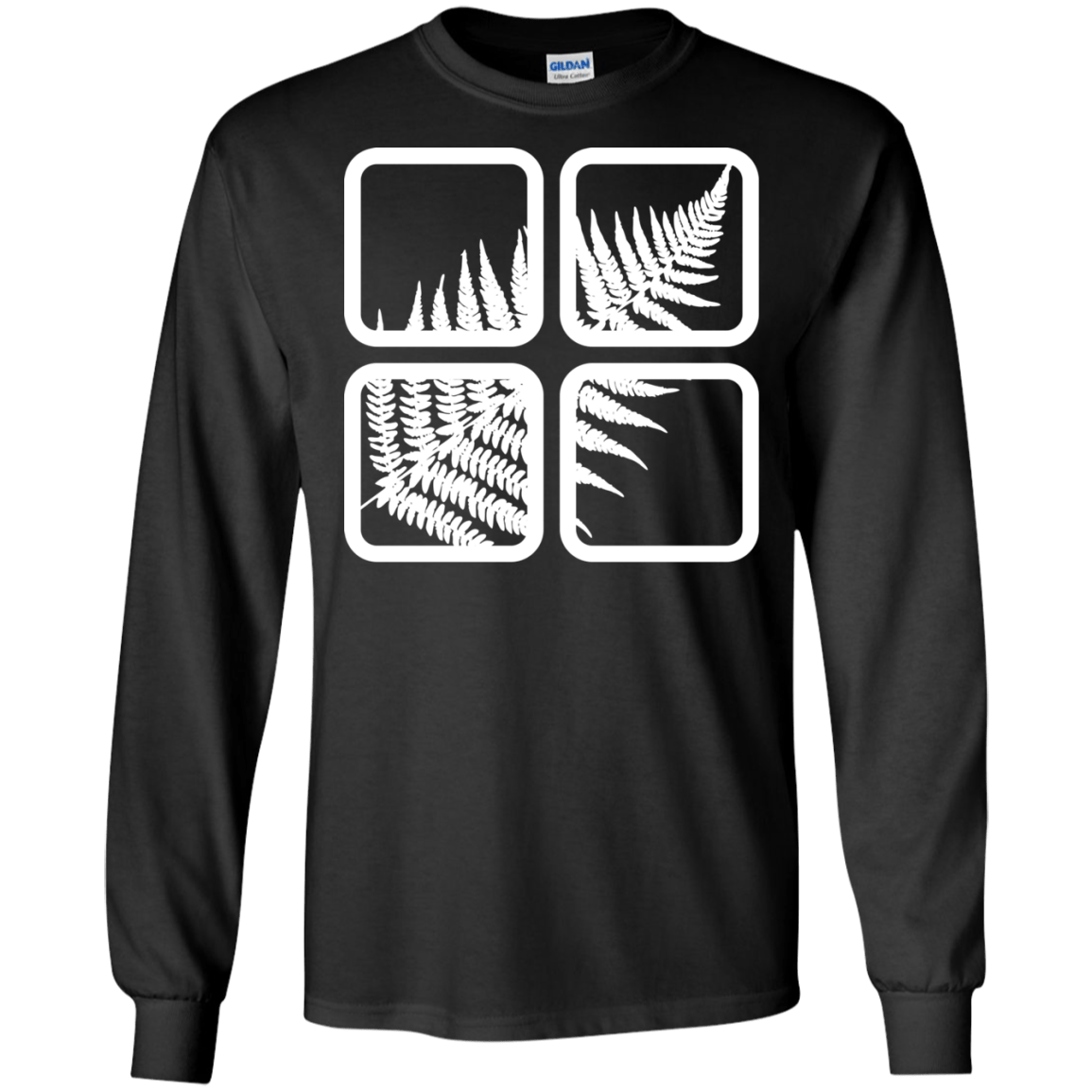 T-Shirts Black / S Fern Pane Men's Long Sleeve T-Shirt