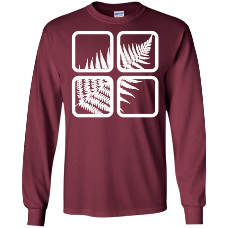 T-Shirts Maroon / S Fern Pane Men's Long Sleeve T-Shirt