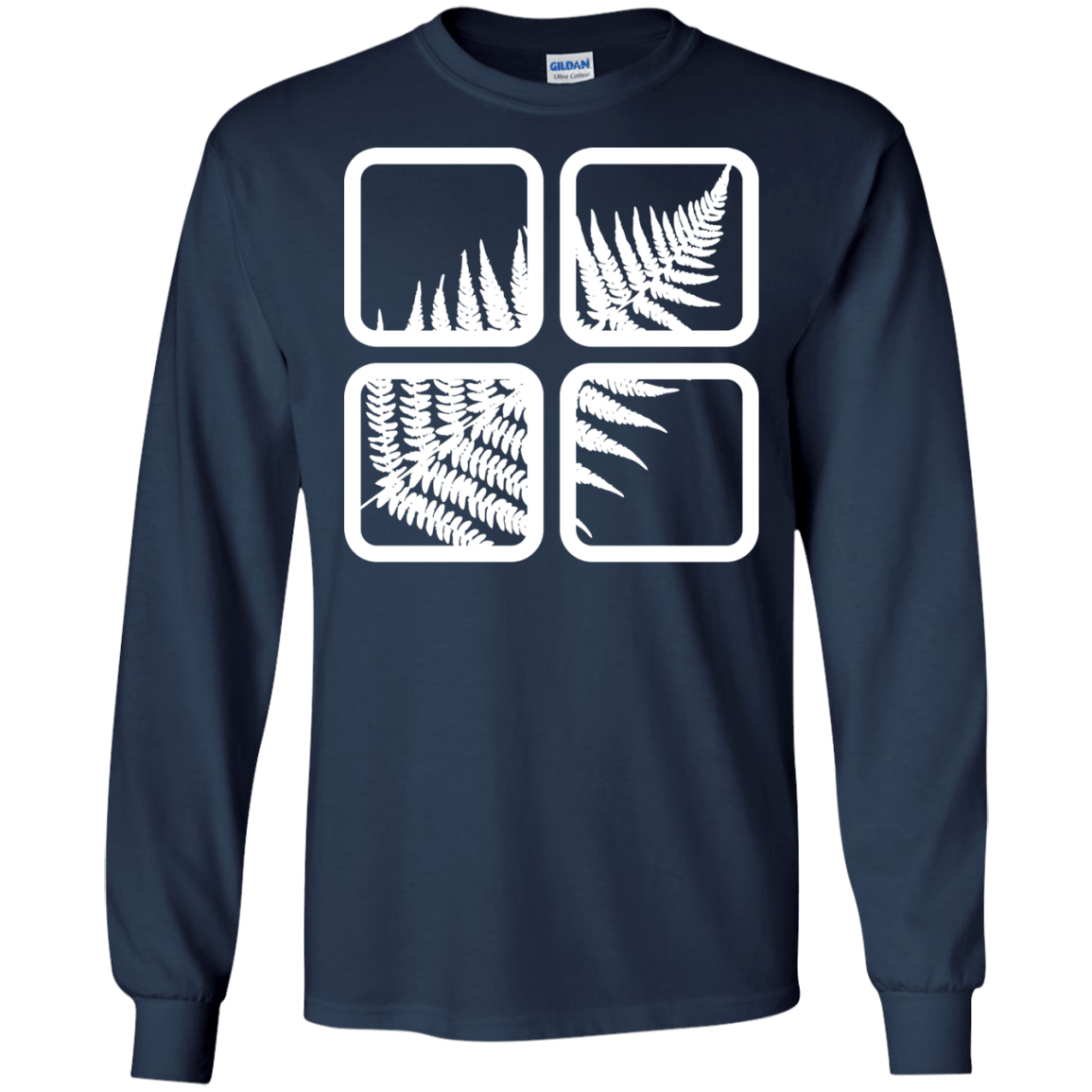 T-Shirts Navy / S Fern Pane Men's Long Sleeve T-Shirt