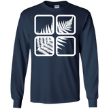 T-Shirts Navy / S Fern Pane Men's Long Sleeve T-Shirt