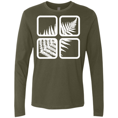 T-Shirts Military Green / S Fern Pane Men's Premium Long Sleeve