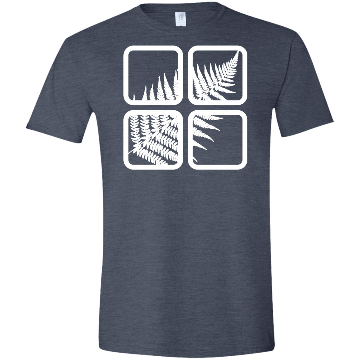 T-Shirts Heather Navy / S Fern Pane Men's Semi-Fitted Softstyle