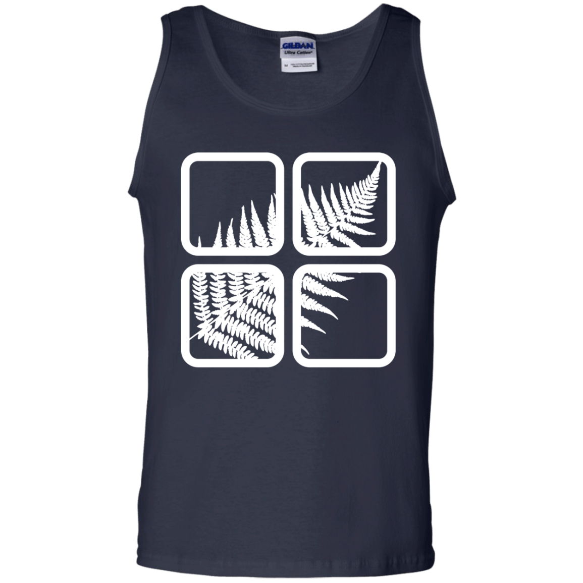 T-Shirts Navy / S Fern Pane Men's Tank Top