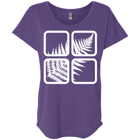 T-Shirts Purple Rush / X-Small Fern Pane Triblend Dolman Sleeve