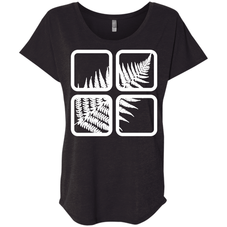 T-Shirts Vintage Black / X-Small Fern Pane Triblend Dolman Sleeve