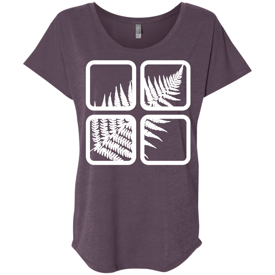T-Shirts Vintage Purple / X-Small Fern Pane Triblend Dolman Sleeve