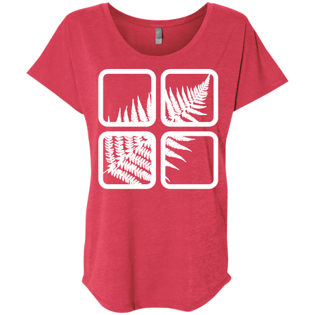 T-Shirts Vintage Red / X-Small Fern Pane Triblend Dolman Sleeve