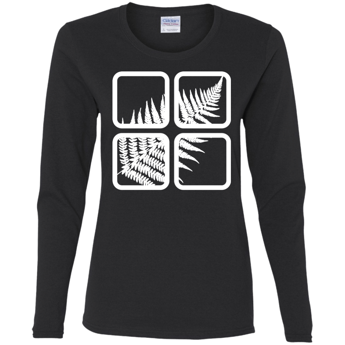 T-Shirts Black / S Fern Pane Women's Long Sleeve T-Shirt