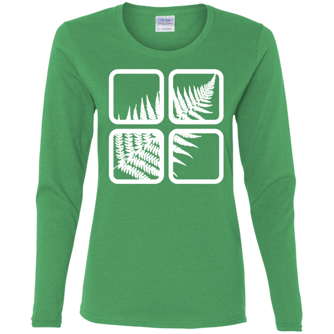 T-Shirts Irish Green / S Fern Pane Women's Long Sleeve T-Shirt