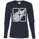 T-Shirts Navy / S Fern Pane Women's Long Sleeve T-Shirt
