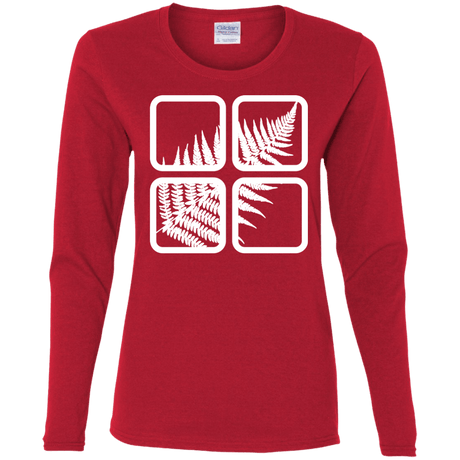 T-Shirts Red / S Fern Pane Women's Long Sleeve T-Shirt