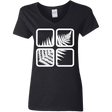 T-Shirts Black / S Fern Pane Women's V-Neck T-Shirt