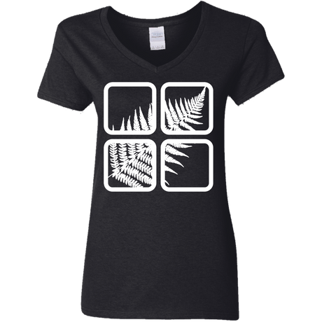 T-Shirts Black / S Fern Pane Women's V-Neck T-Shirt