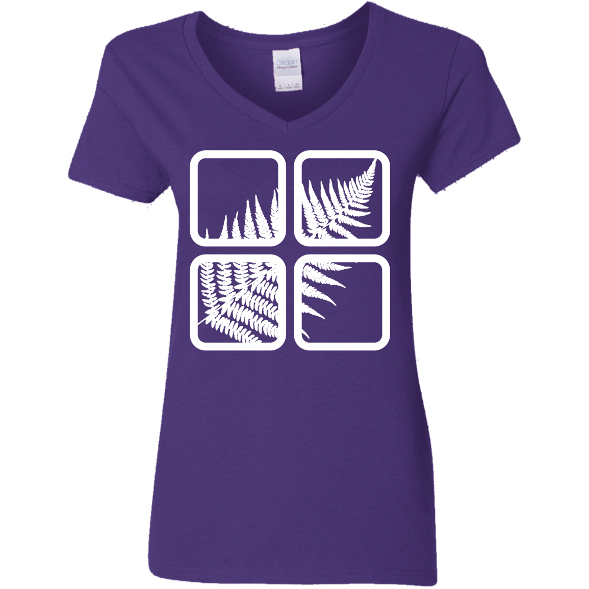 T-Shirts Purple / S Fern Pane Women's V-Neck T-Shirt