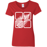 T-Shirts Red / S Fern Pane Women's V-Neck T-Shirt