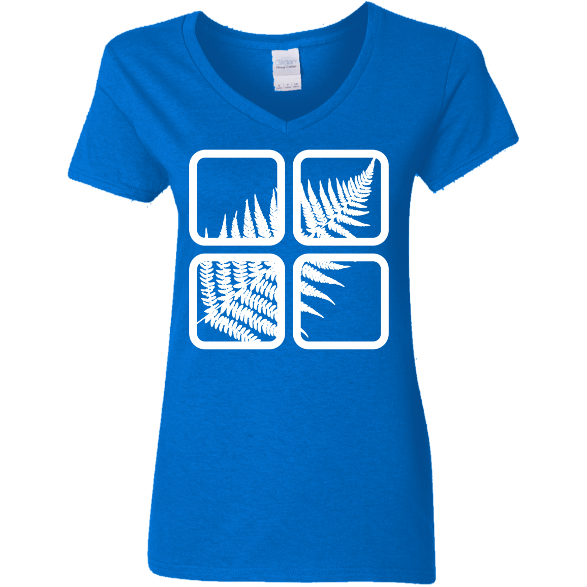 T-Shirts Royal / S Fern Pane Women's V-Neck T-Shirt