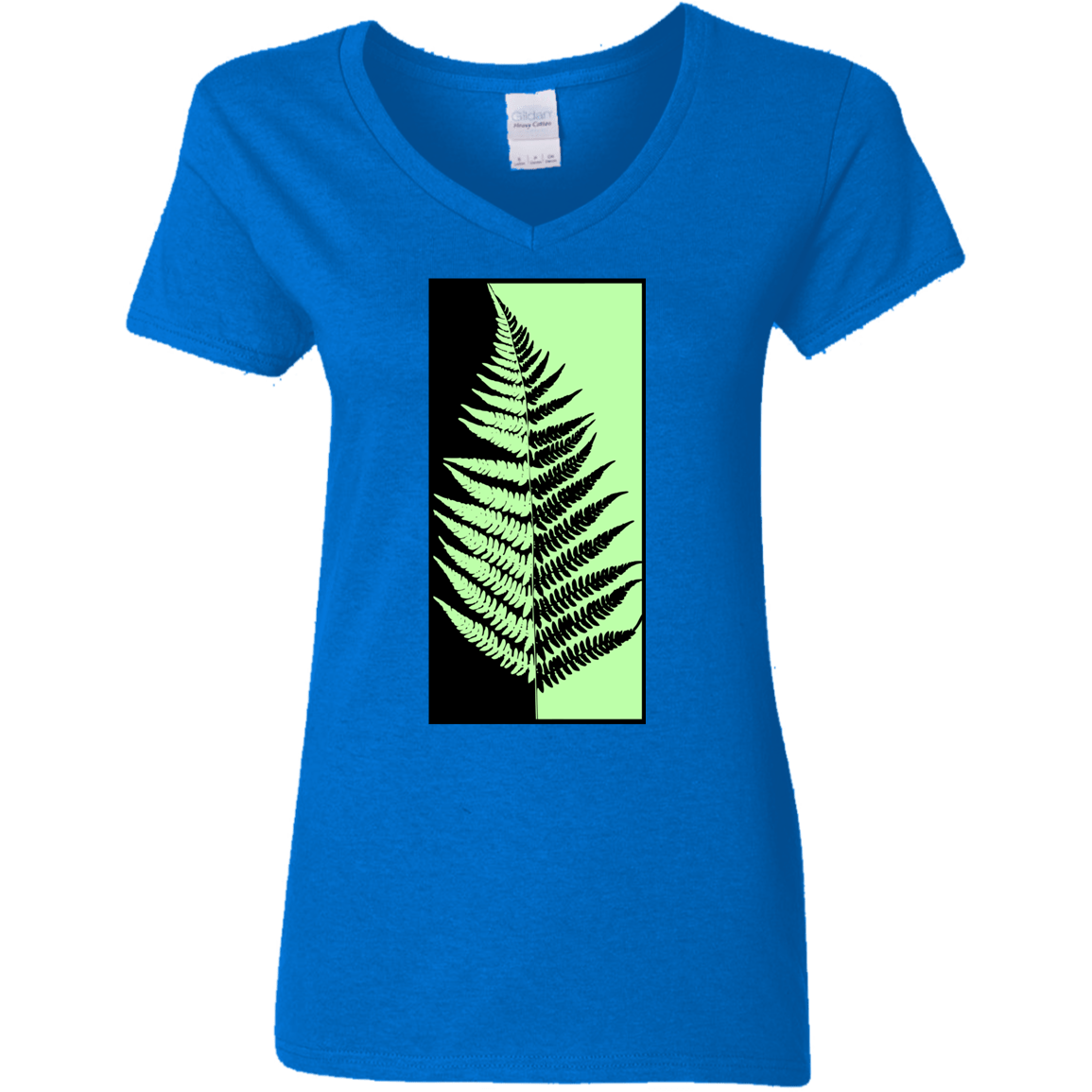 T-Shirts Royal / S Fern Press Women's V-Neck T-Shirt