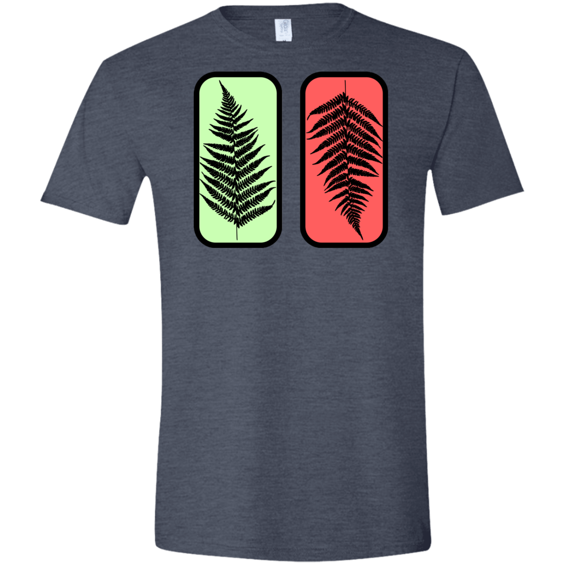 T-Shirts Heather Navy / S Ferns Men's Semi-Fitted Softstyle