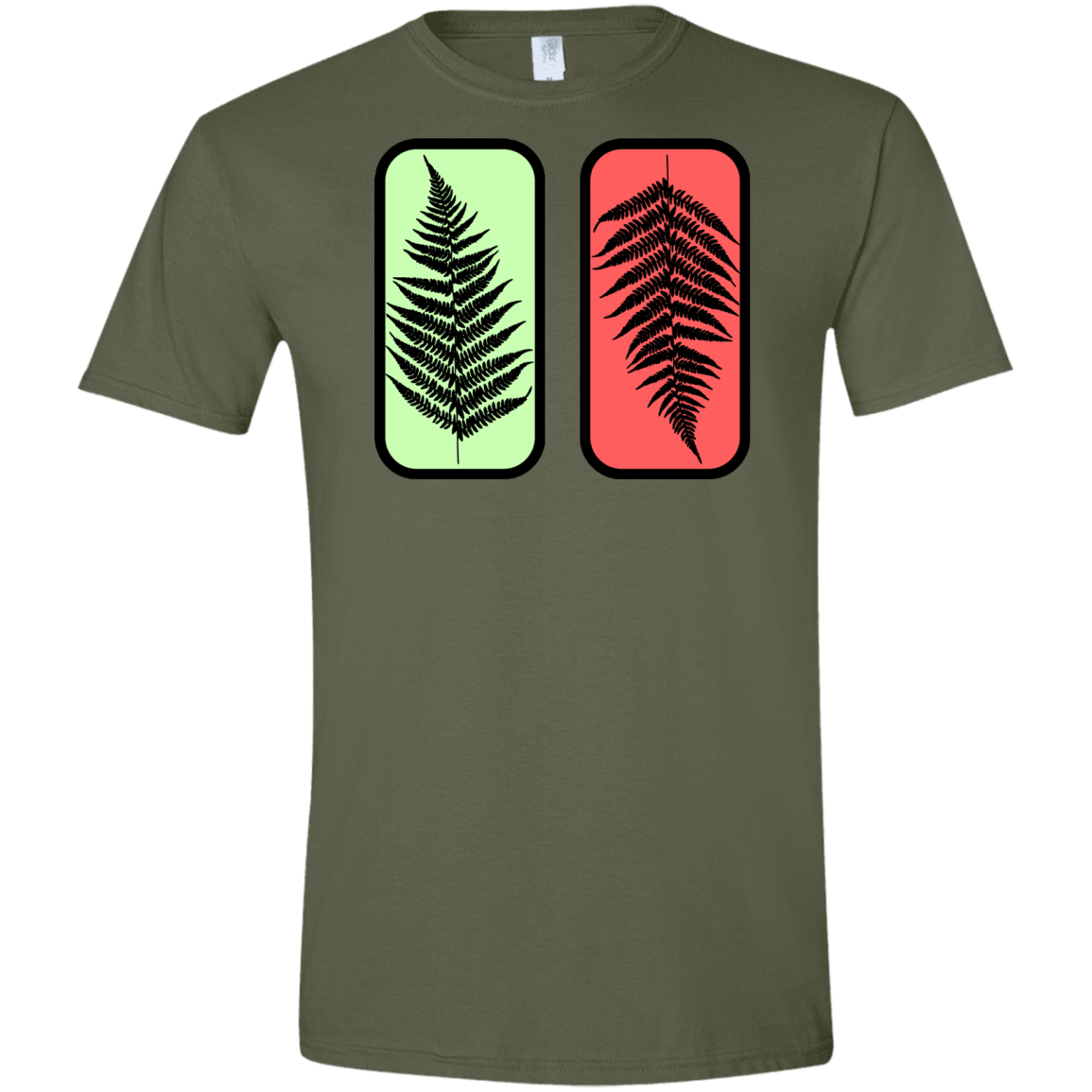 T-Shirts Military Green / S Ferns Men's Semi-Fitted Softstyle