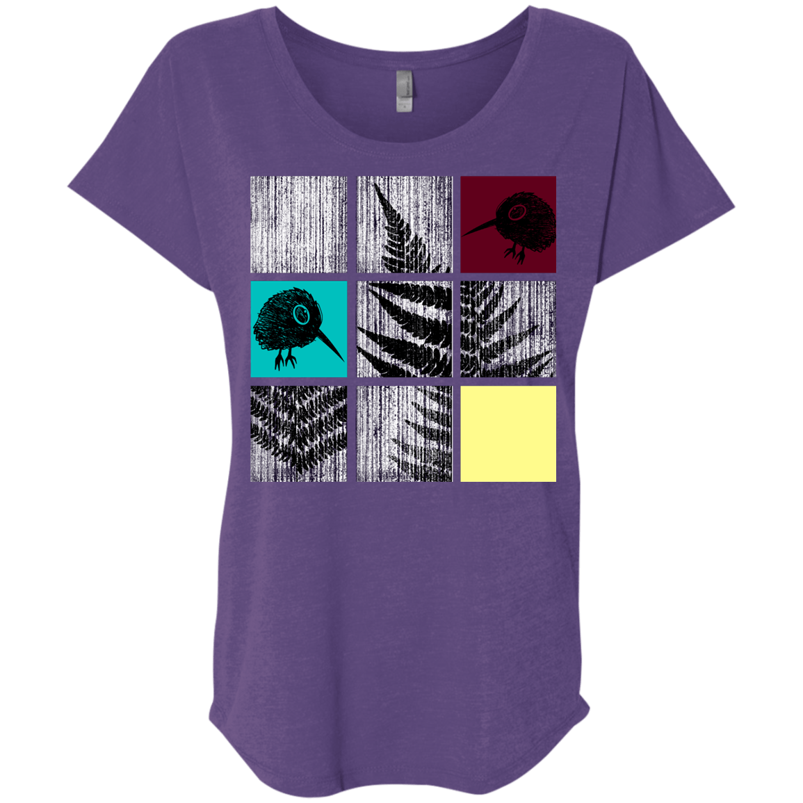 T-Shirts Purple Rush / X-Small Ferns n Chicks Triblend Dolman Sleeve