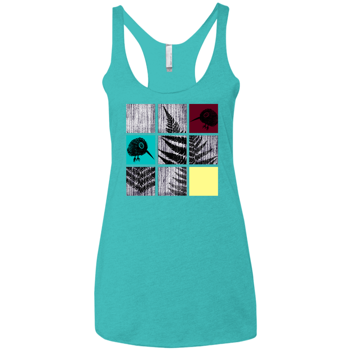 T-Shirts Tahiti Blue / X-Small Ferns n Chicks Women's Triblend Racerback Tank