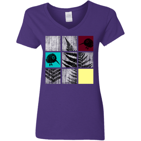 T-Shirts Purple / S Ferns n Chicks Women's V-Neck T-Shirt