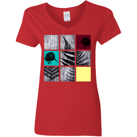 T-Shirts Red / S Ferns n Chicks Women's V-Neck T-Shirt