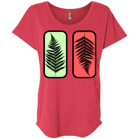 T-Shirts Vintage Red / X-Small Ferns Triblend Dolman Sleeve