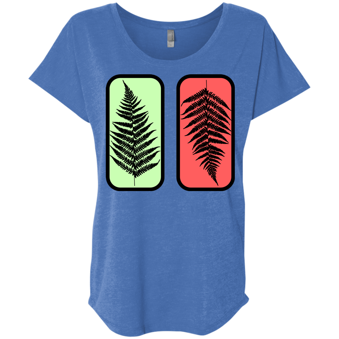 T-Shirts Vintage Royal / X-Small Ferns Triblend Dolman Sleeve