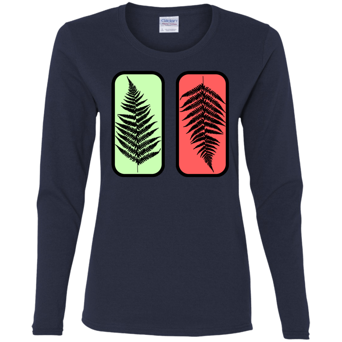 T-Shirts Navy / S Ferns Women's Long Sleeve T-Shirt