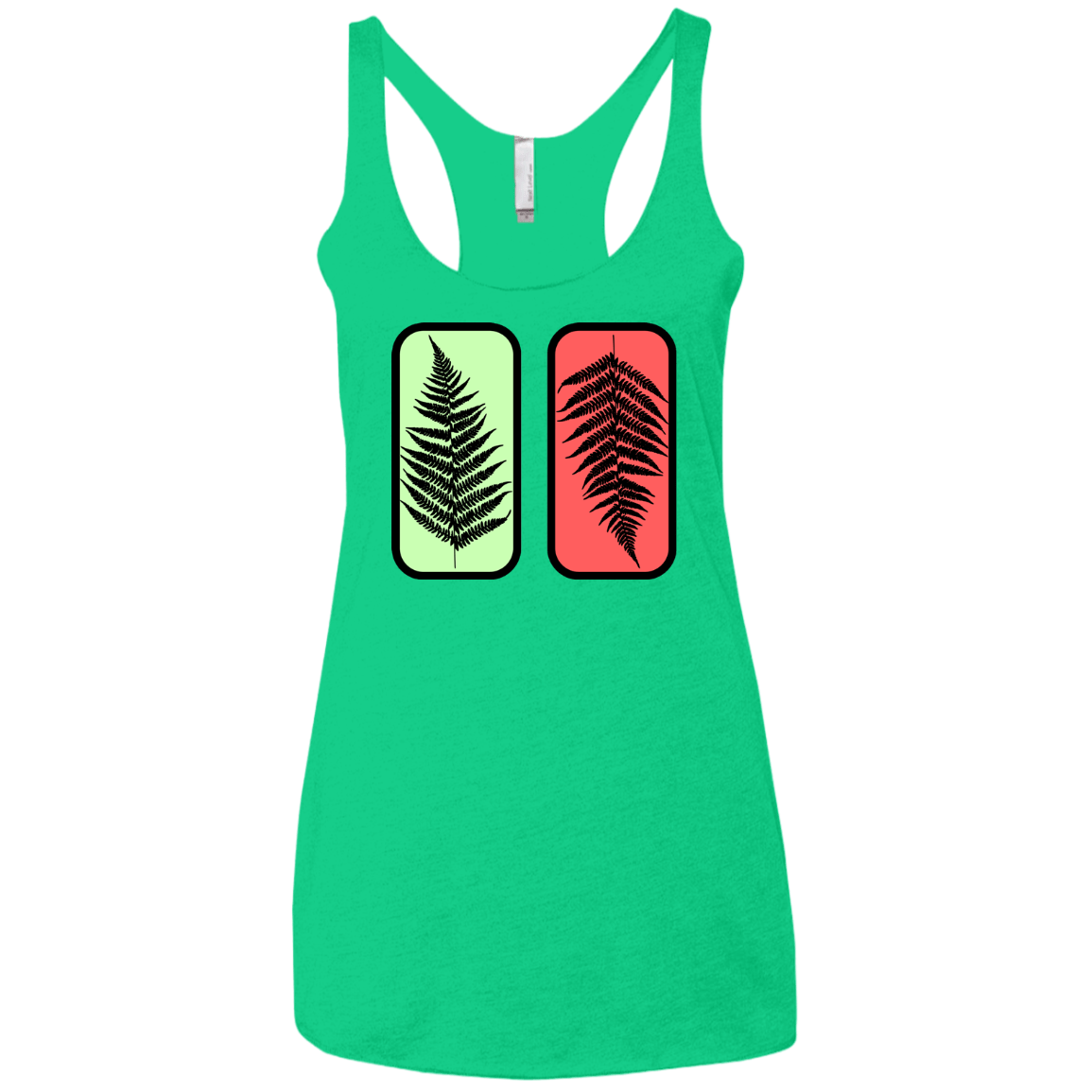 T-Shirts Envy / X-Small Ferns Women's Triblend Racerback Tank