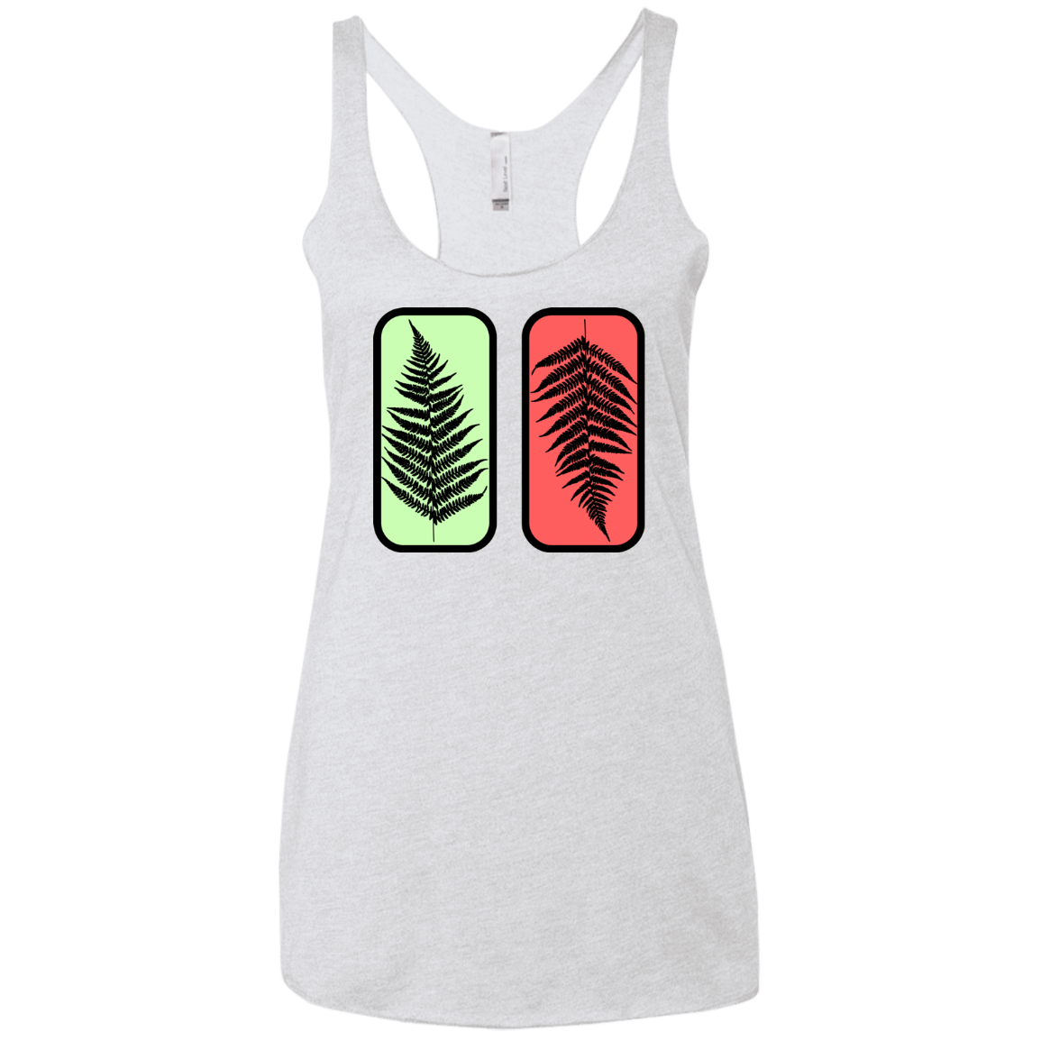 T-Shirts Heather White / X-Small Ferns Women's Triblend Racerback Tank