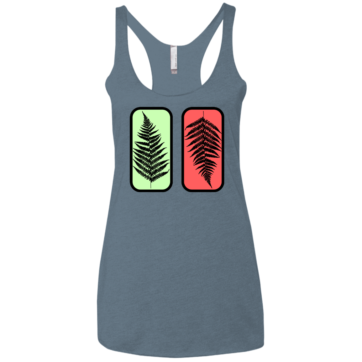 T-Shirts Indigo / X-Small Ferns Women's Triblend Racerback Tank