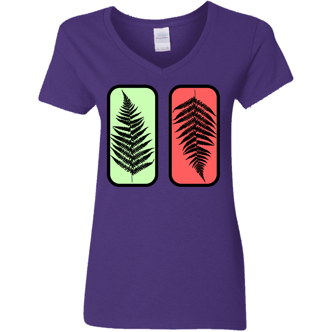 T-Shirts Purple / S Ferns Women's V-Neck T-Shirt