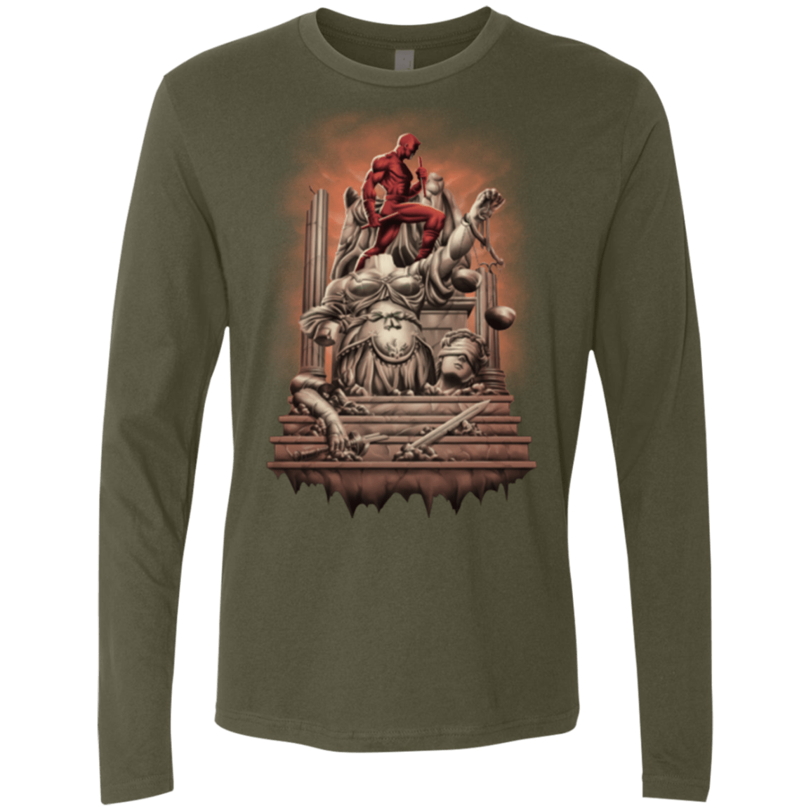 T-Shirts Military Green / Small Fiat Justitia Ruat Caelum Men's Premium Long Sleeve