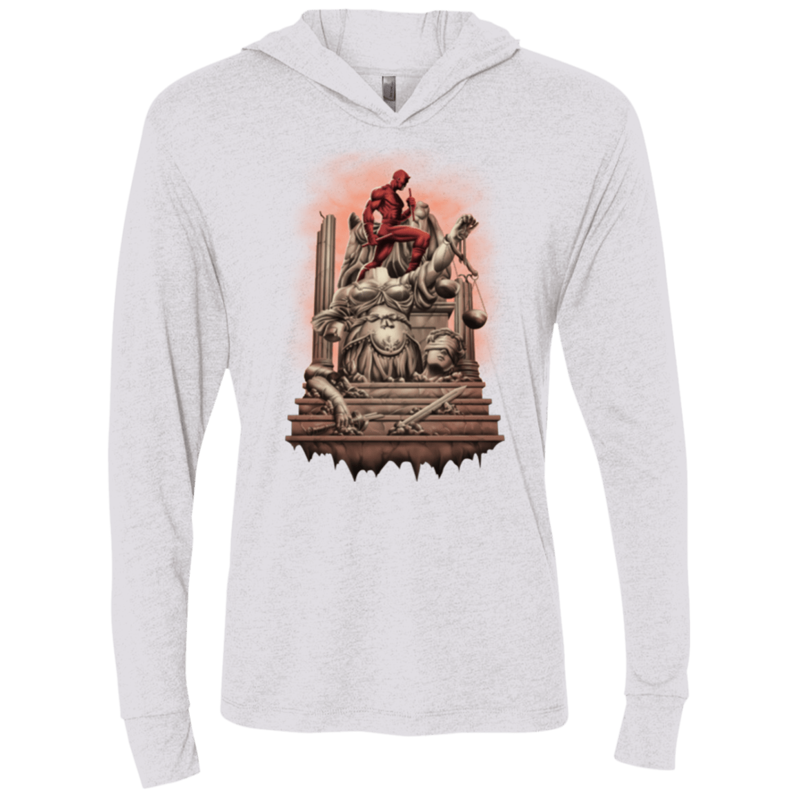 T-Shirts Heather White / X-Small Fiat Justitia Ruat Caelum Triblend Long Sleeve Hoodie Tee