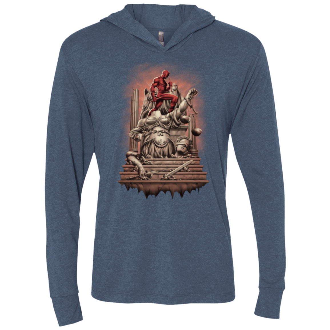 T-Shirts Indigo / X-Small Fiat Justitia Ruat Caelum Triblend Long Sleeve Hoodie Tee