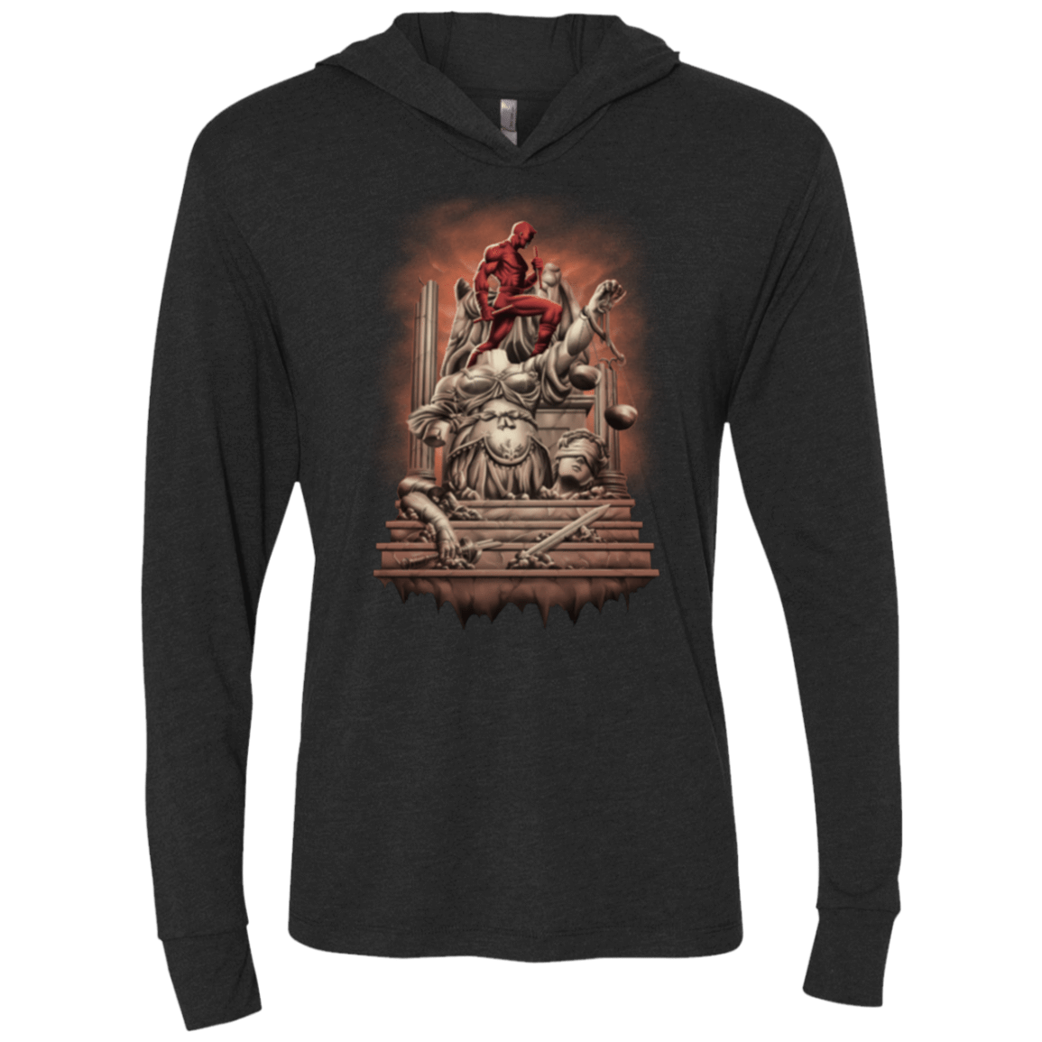 T-Shirts Vintage Black / X-Small Fiat Justitia Ruat Caelum Triblend Long Sleeve Hoodie Tee