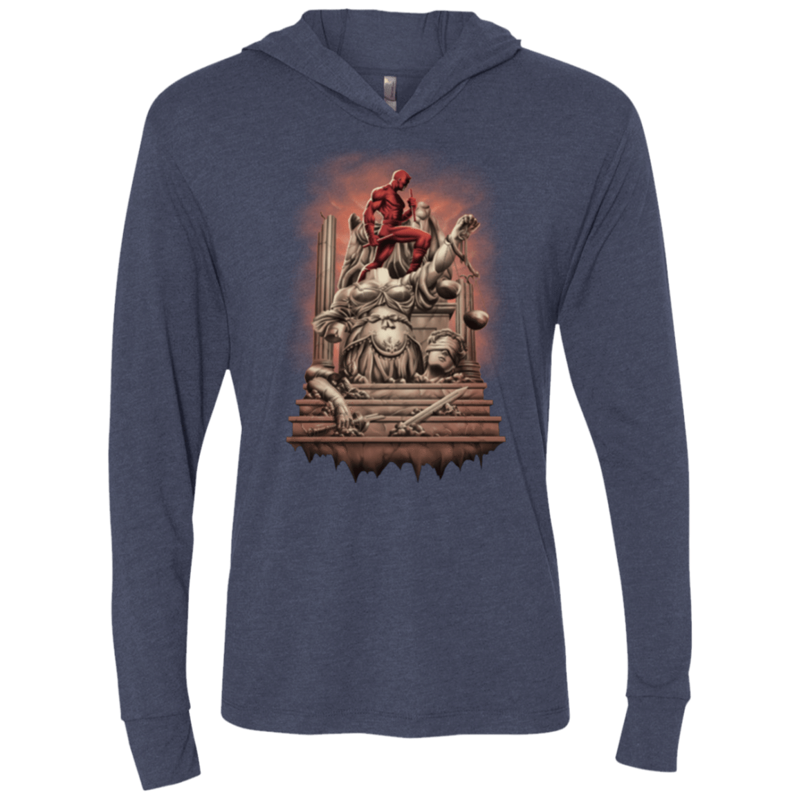 T-Shirts Vintage Navy / X-Small Fiat Justitia Ruat Caelum Triblend Long Sleeve Hoodie Tee