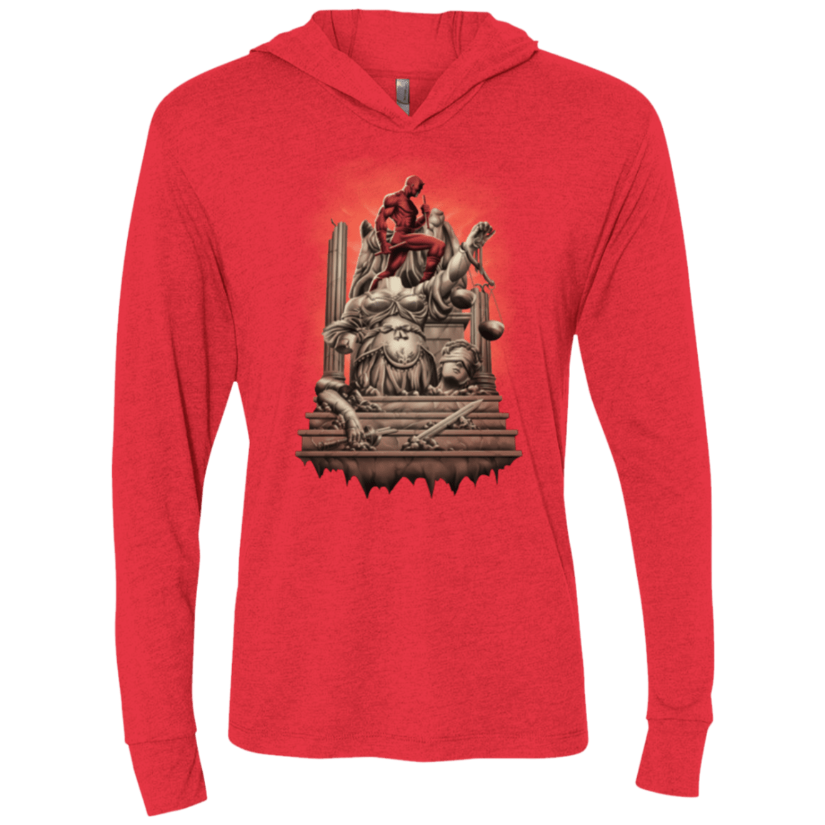 T-Shirts Vintage Red / X-Small Fiat Justitia Ruat Caelum Triblend Long Sleeve Hoodie Tee