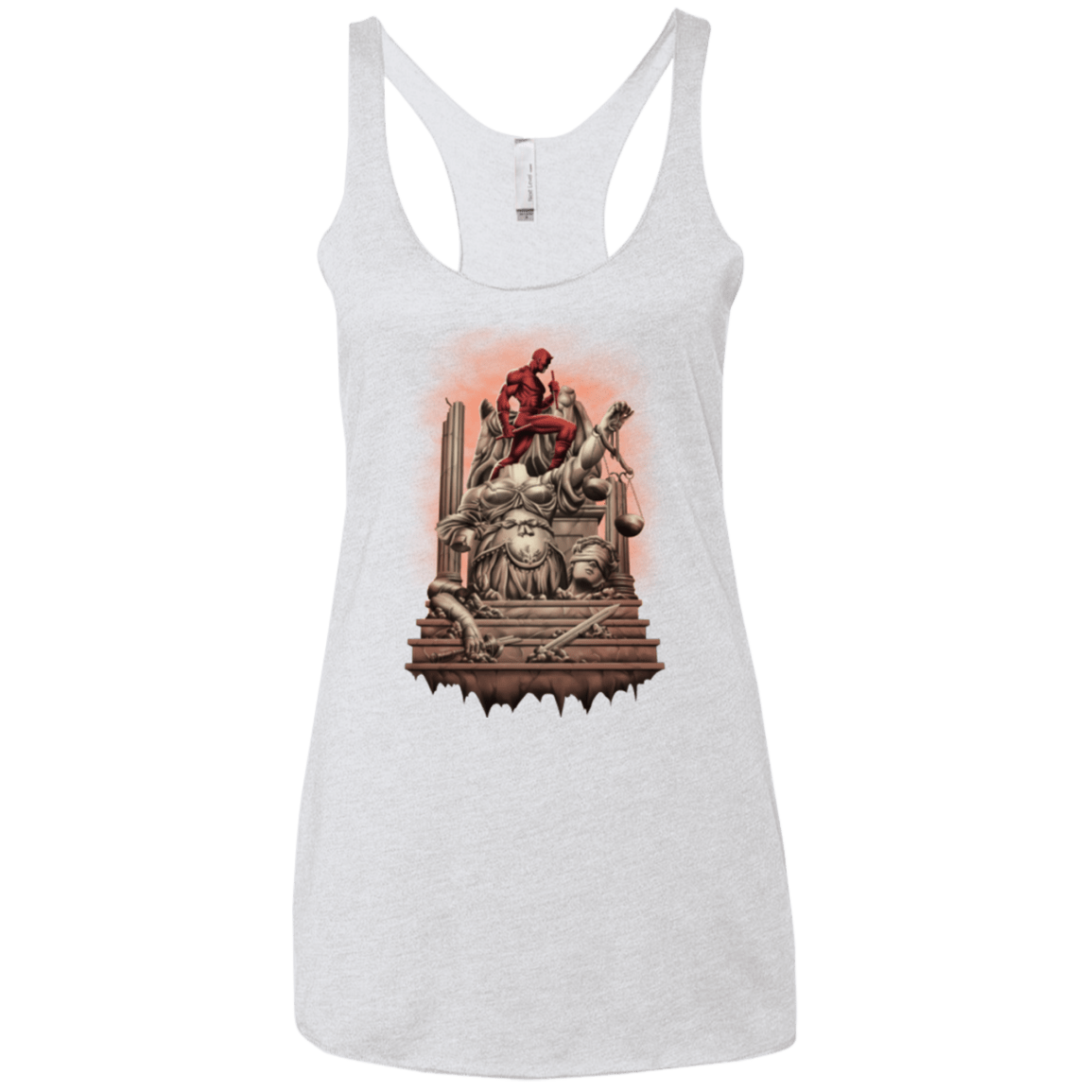 T-Shirts Heather White / X-Small Fiat Justitia Ruat Caelum Women's Triblend Racerback Tank