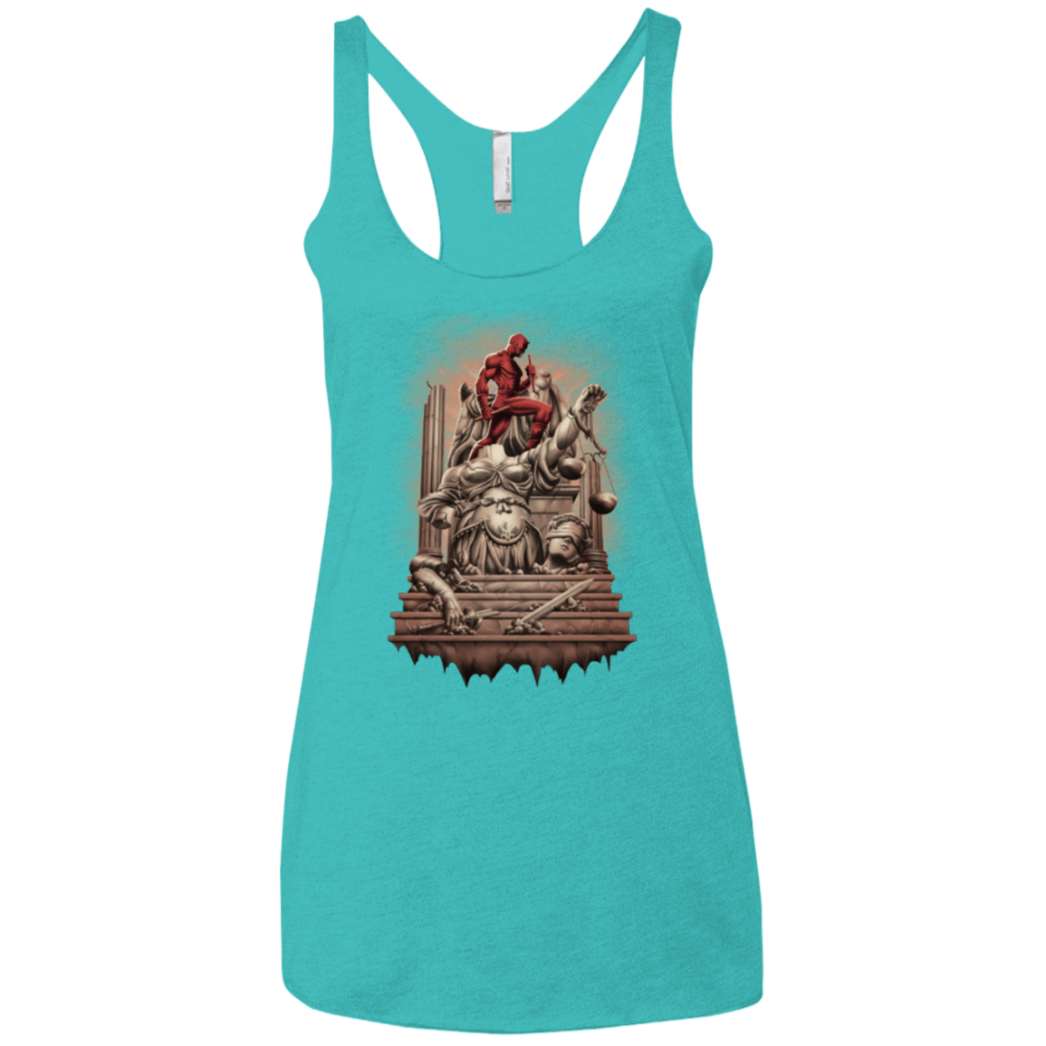 T-Shirts Tahiti Blue / X-Small Fiat Justitia Ruat Caelum Women's Triblend Racerback Tank