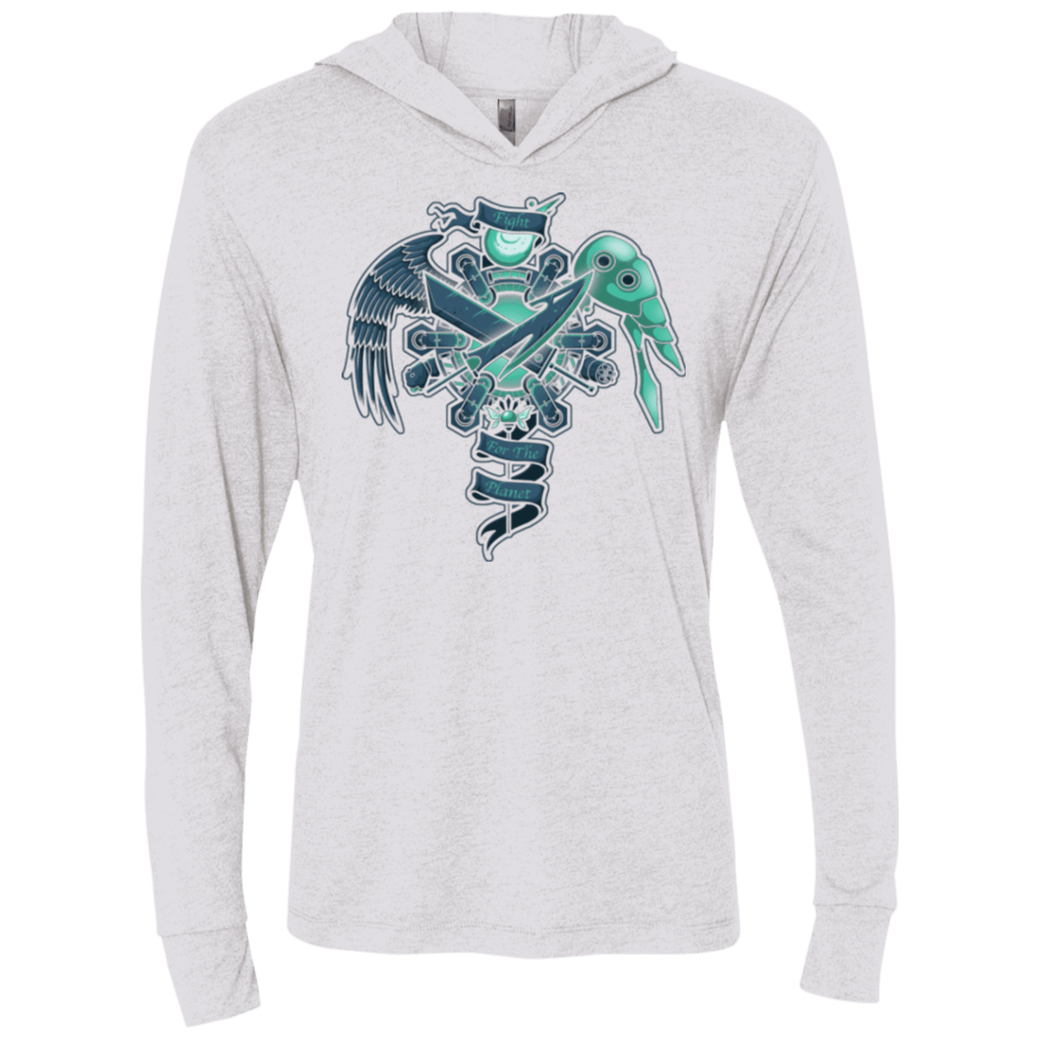 T-Shirts Heather White / X-Small FIGHT FOR THE PLANET Triblend Long Sleeve Hoodie Tee