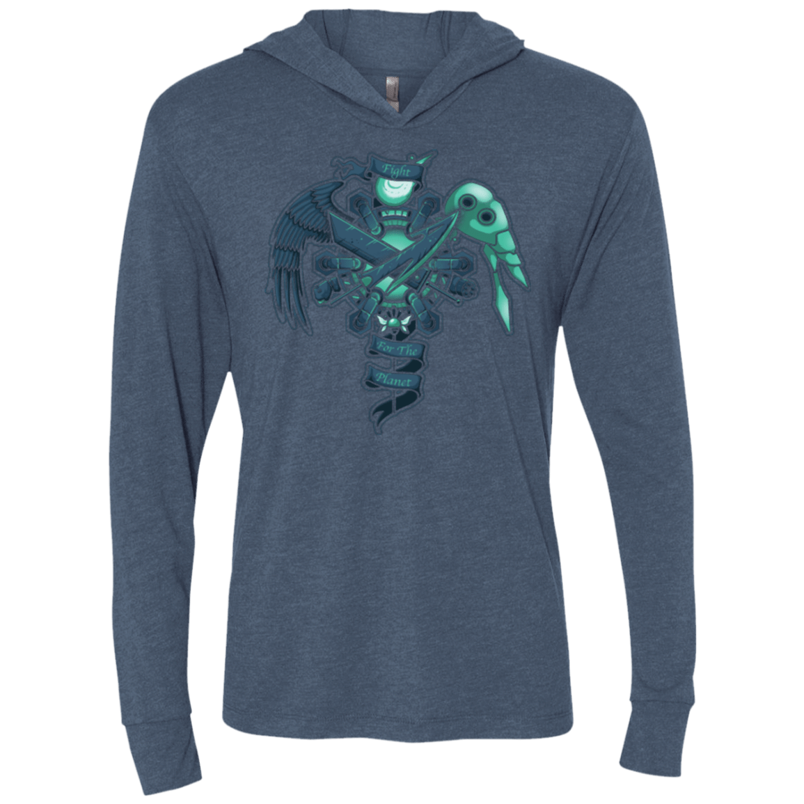 T-Shirts Indigo / X-Small FIGHT FOR THE PLANET Triblend Long Sleeve Hoodie Tee