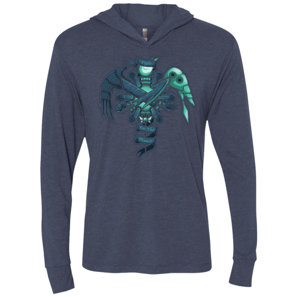 T-Shirts Vintage Navy / X-Small FIGHT FOR THE PLANET Triblend Long Sleeve Hoodie Tee