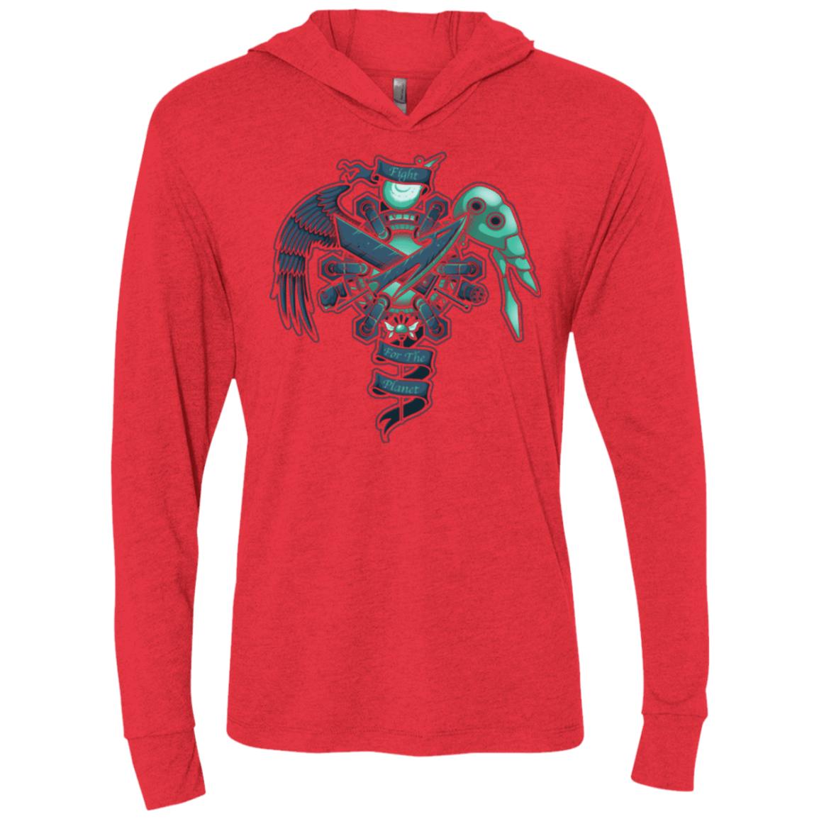 T-Shirts Vintage Red / X-Small FIGHT FOR THE PLANET Triblend Long Sleeve Hoodie Tee