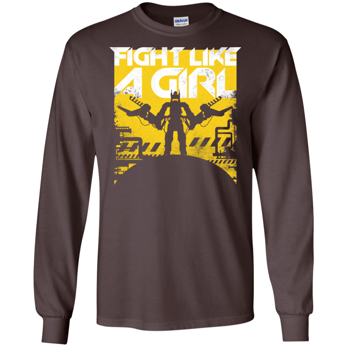 T-Shirts Dark Chocolate / S Fight Like A Girl Men's Long Sleeve T-Shirt